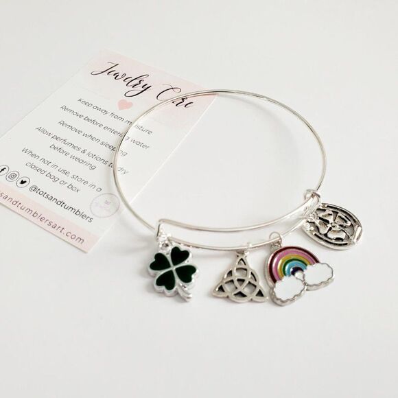 *Host Pick* Silver Adjustable Women's St Patrick's Day Bracelet - Picture 6 of 12